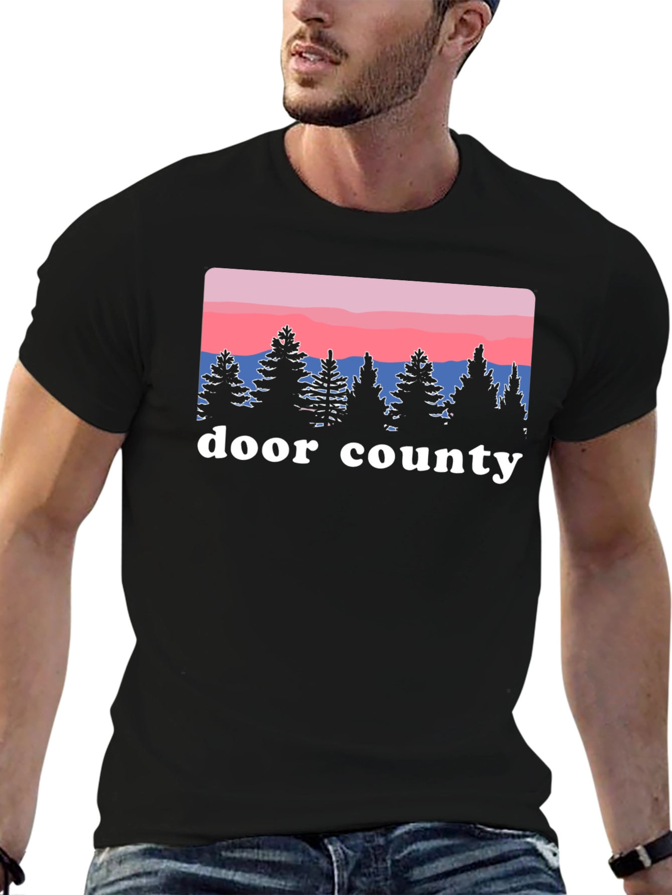 Door County Trees Graphic Tee - Black