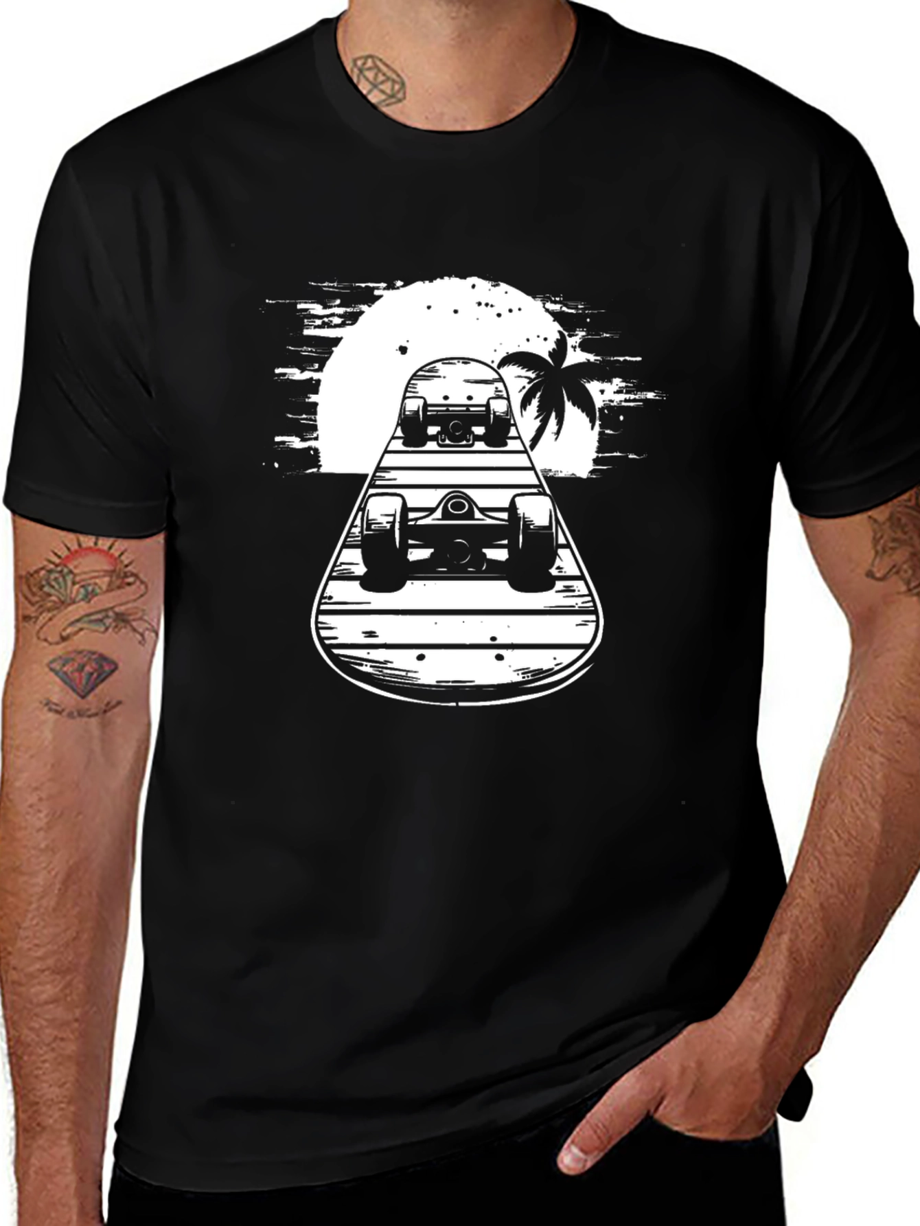 Skateboard Graphic Tee - Island Vibes