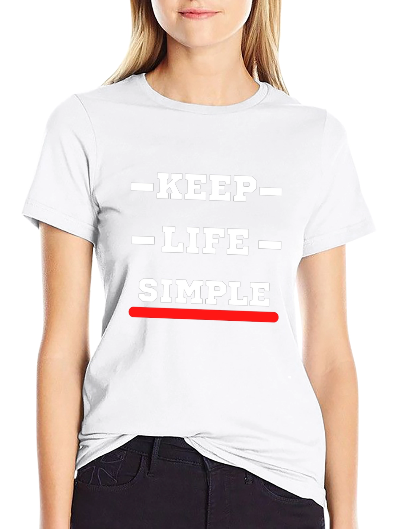 Keep Life Simple Graphic Print Black T-Shirt