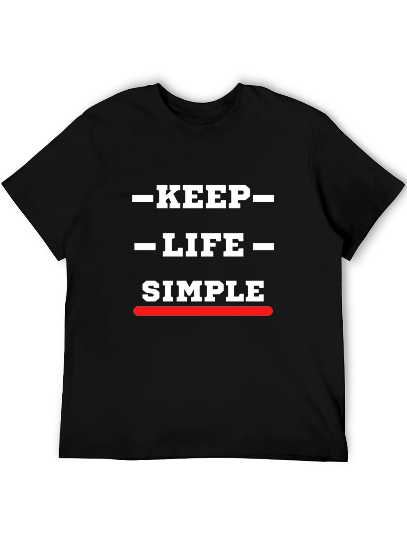 Keep Life Simple Graphic Print Black T-Shirt