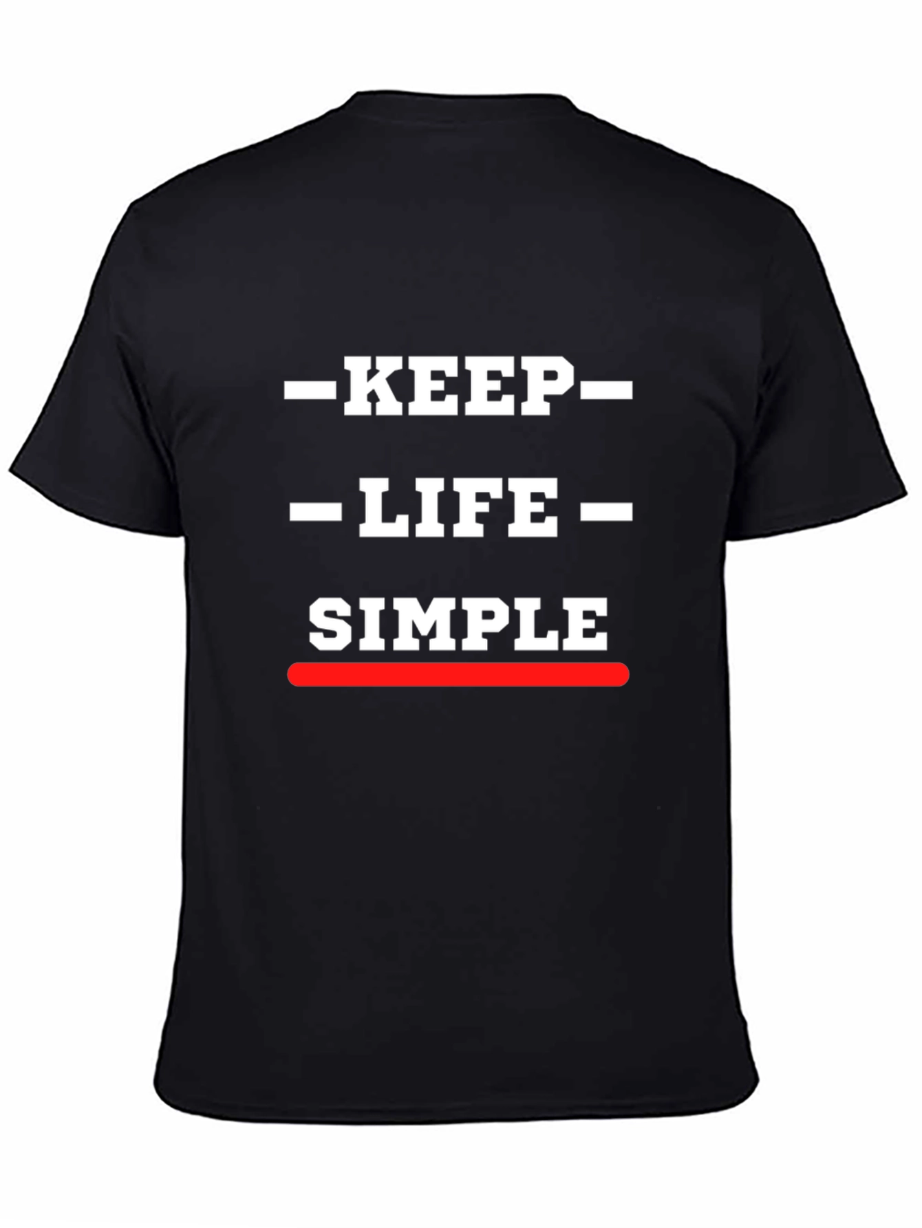 Keep Life Simple Graphic Print Black T-Shirt