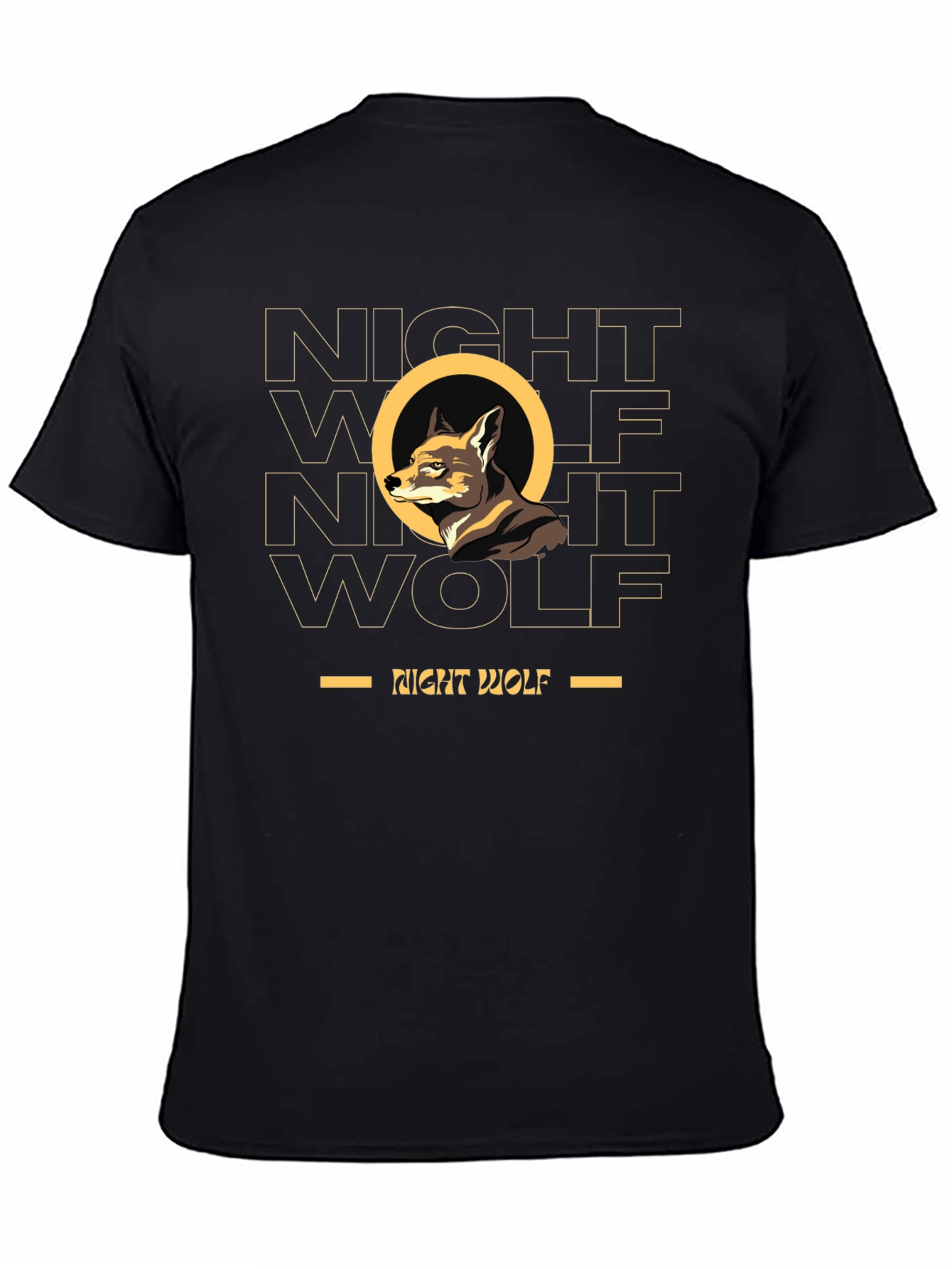 Night Wolf Graphic Tee - Stylish Black T-Shirt
