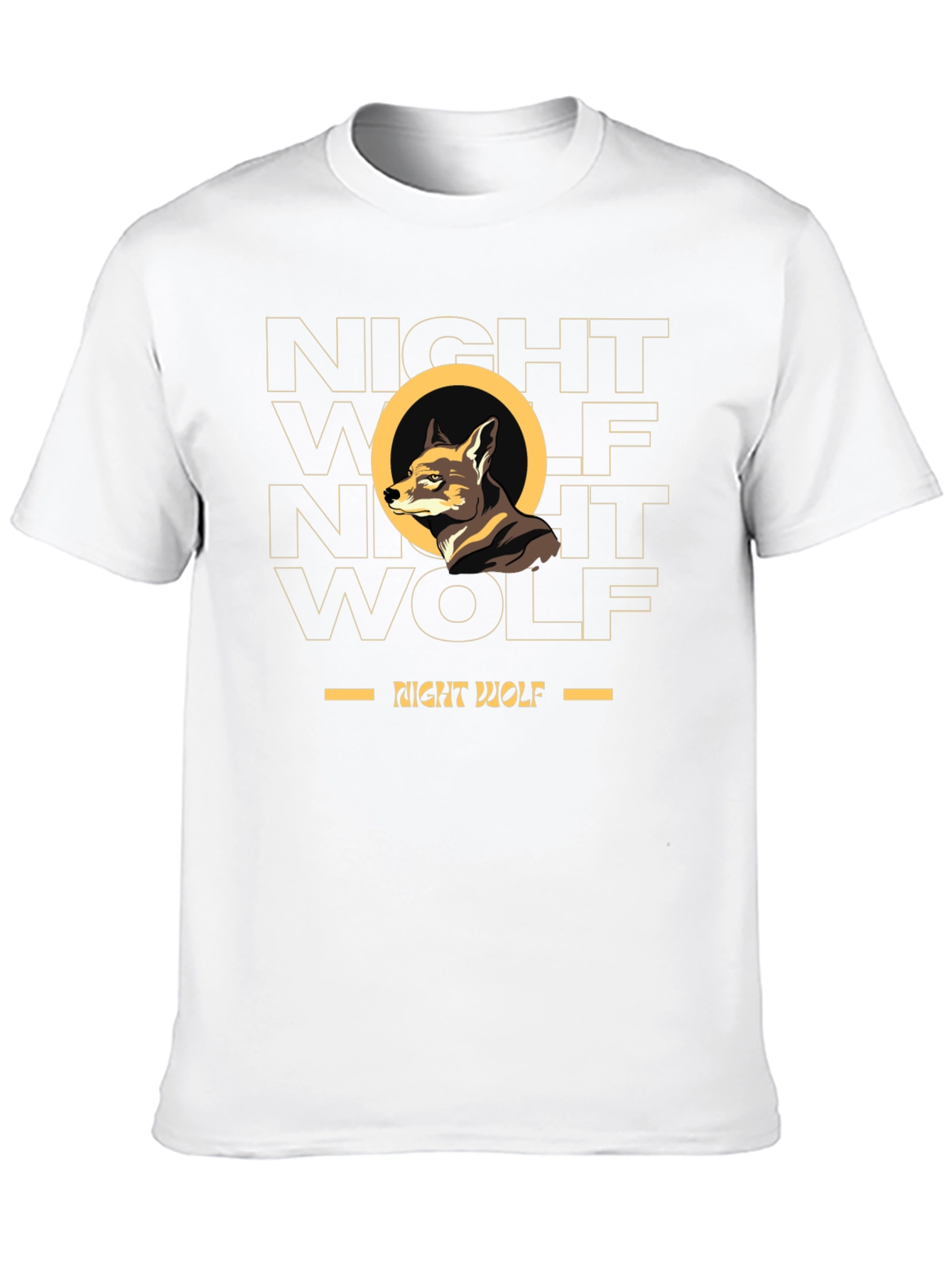 Night Wolf Graphic Tee - Stylish Black T-Shirt