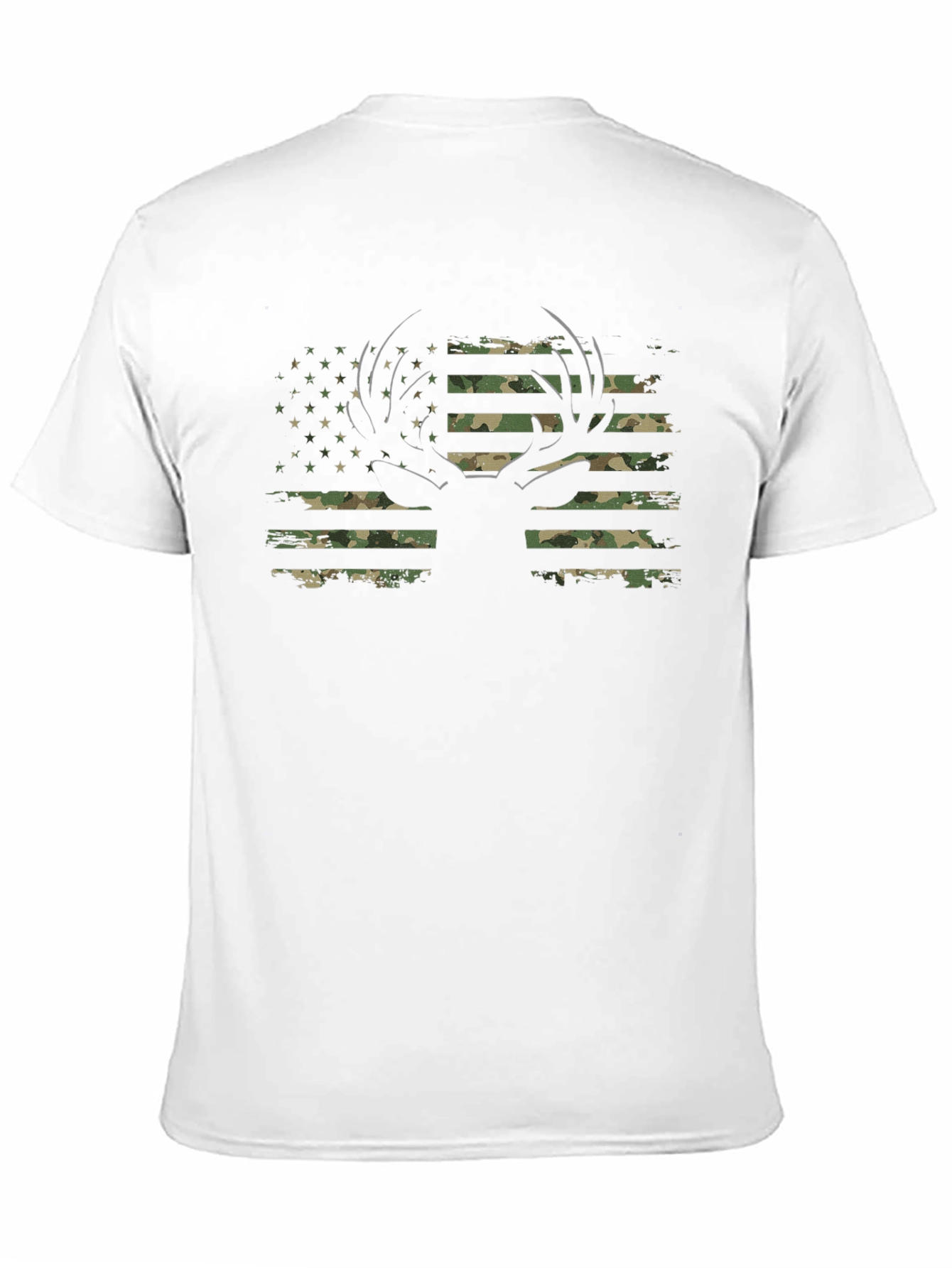 Camo American Flag Deer Hunting T-Shirt