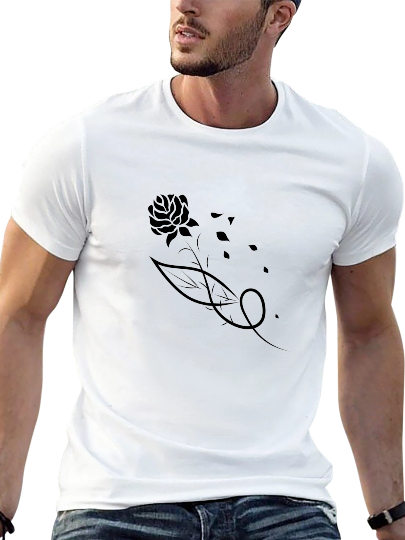 Black Rose Tattoo T-Shirt for Men