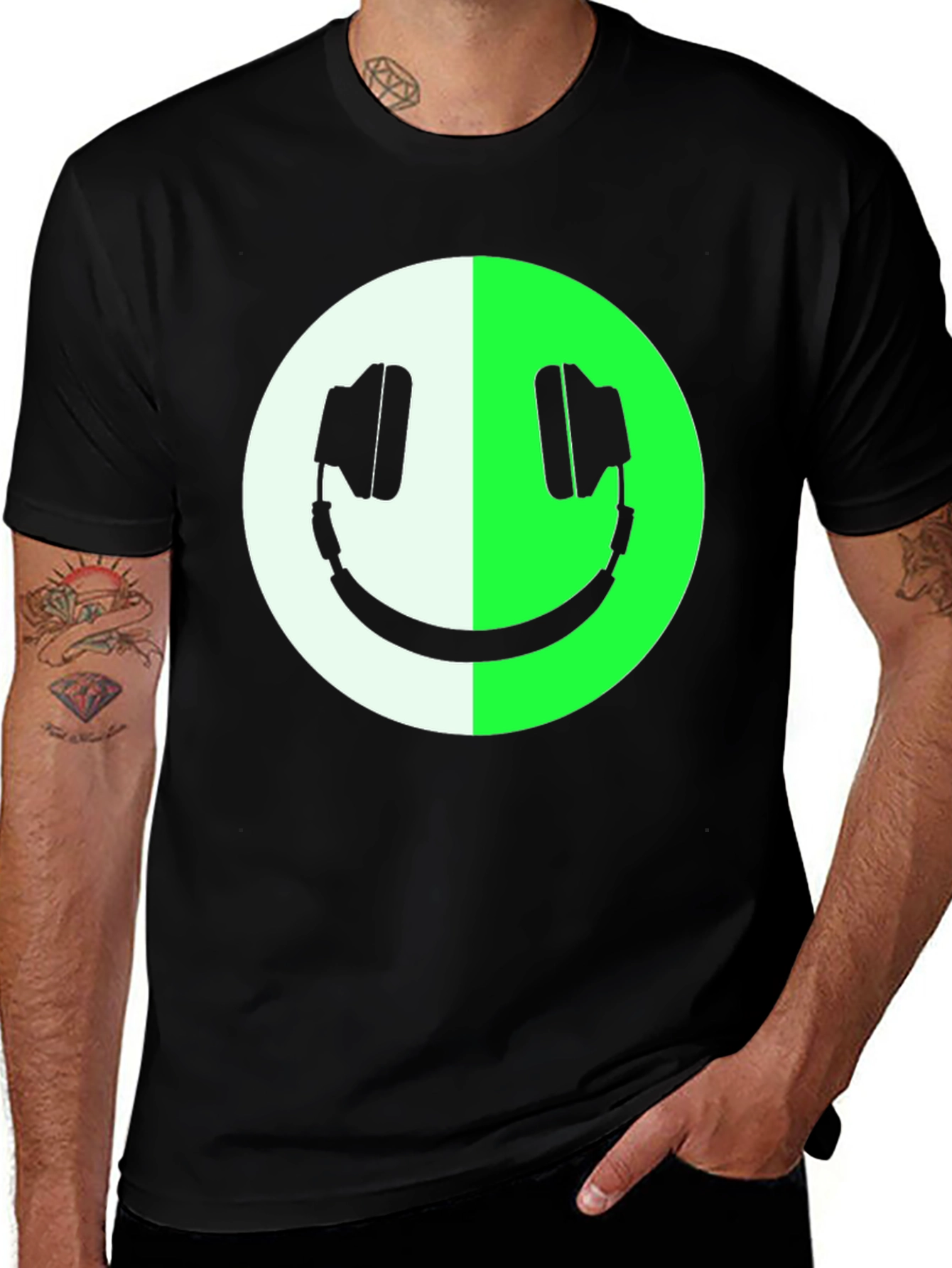 Smiley DJ Headphones Graphic Tee