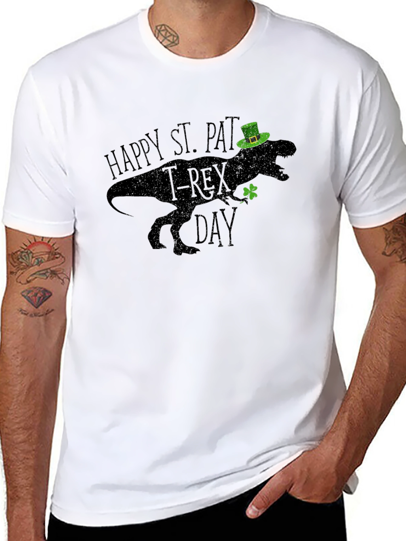 St. Pat-T-Rex Day Black T-Shirt
