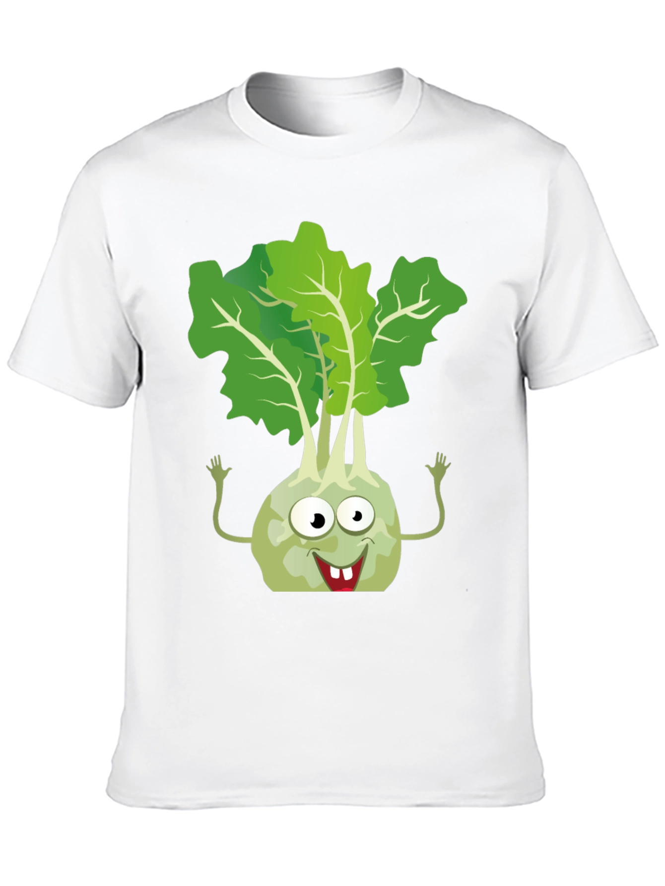 Kohlrabi Cartoon T-Shirt - Fun Vegetable Tee