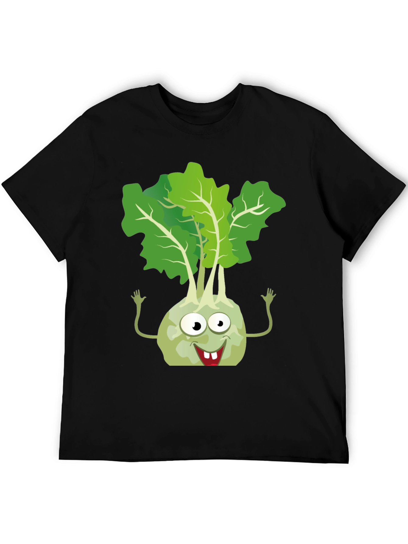 Kohlrabi Cartoon T-Shirt - Fun Vegetable Tee