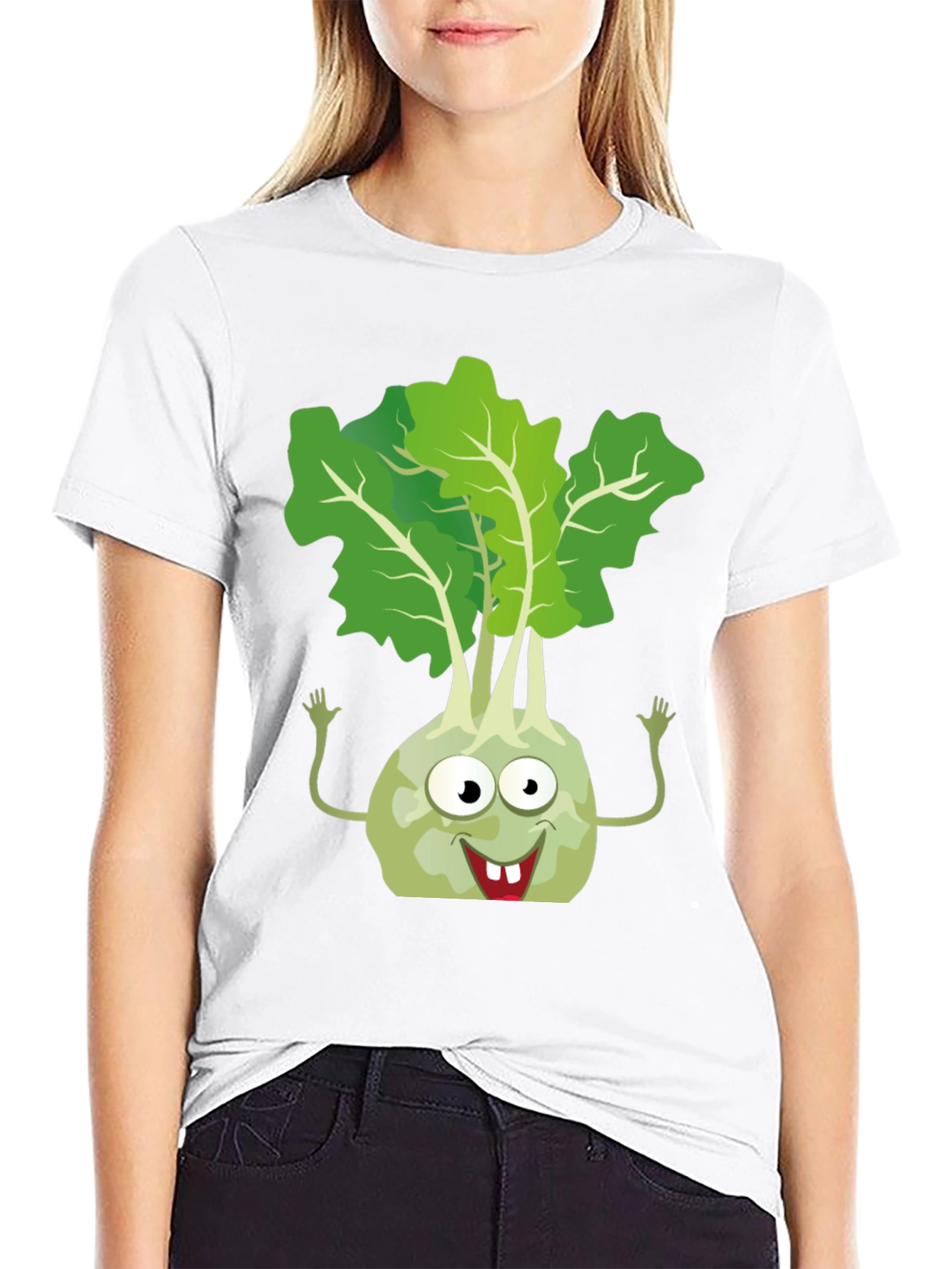 Kohlrabi Cartoon T-Shirt - Fun Vegetable Tee