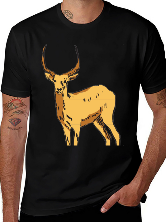 Black T-Shirt with Antelope Graphic