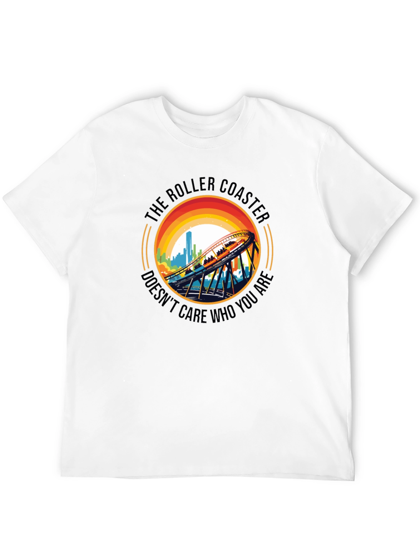 Roller Coaster Graphic Tee - Unisex Black T-Shirt