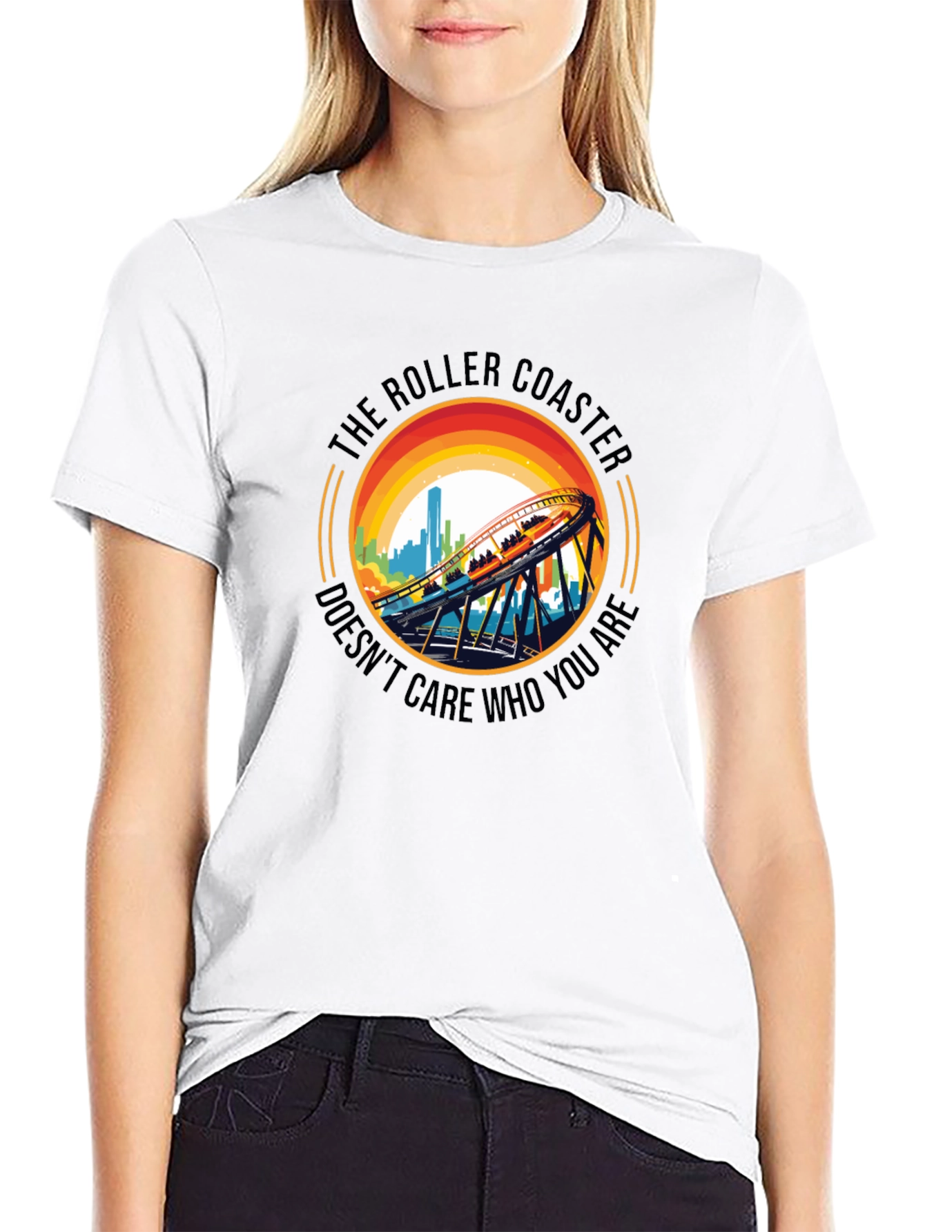 Roller Coaster Graphic Tee - Unisex Black T-Shirt