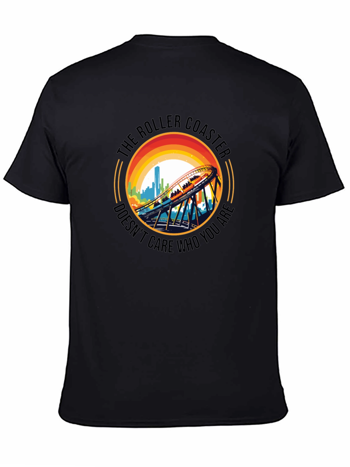 Roller Coaster Graphic Tee - Unisex Black T-Shirt