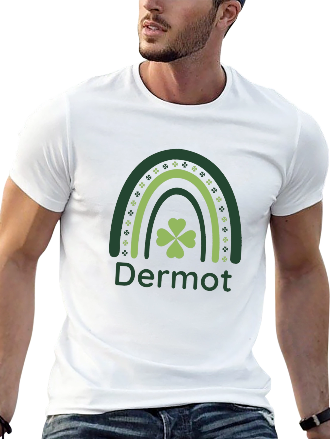 Dermot St. Patricks Day Rainbow Clover T-Shirt