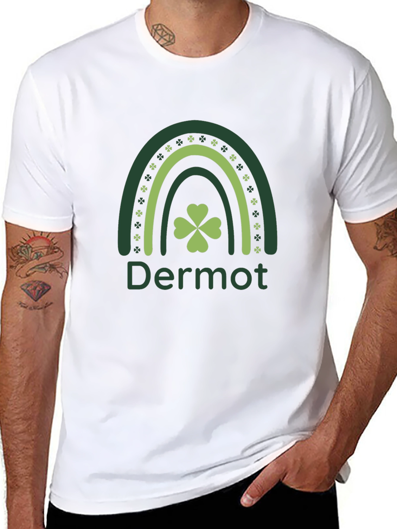 Dermot St. Patricks Day Rainbow Clover T-Shirt