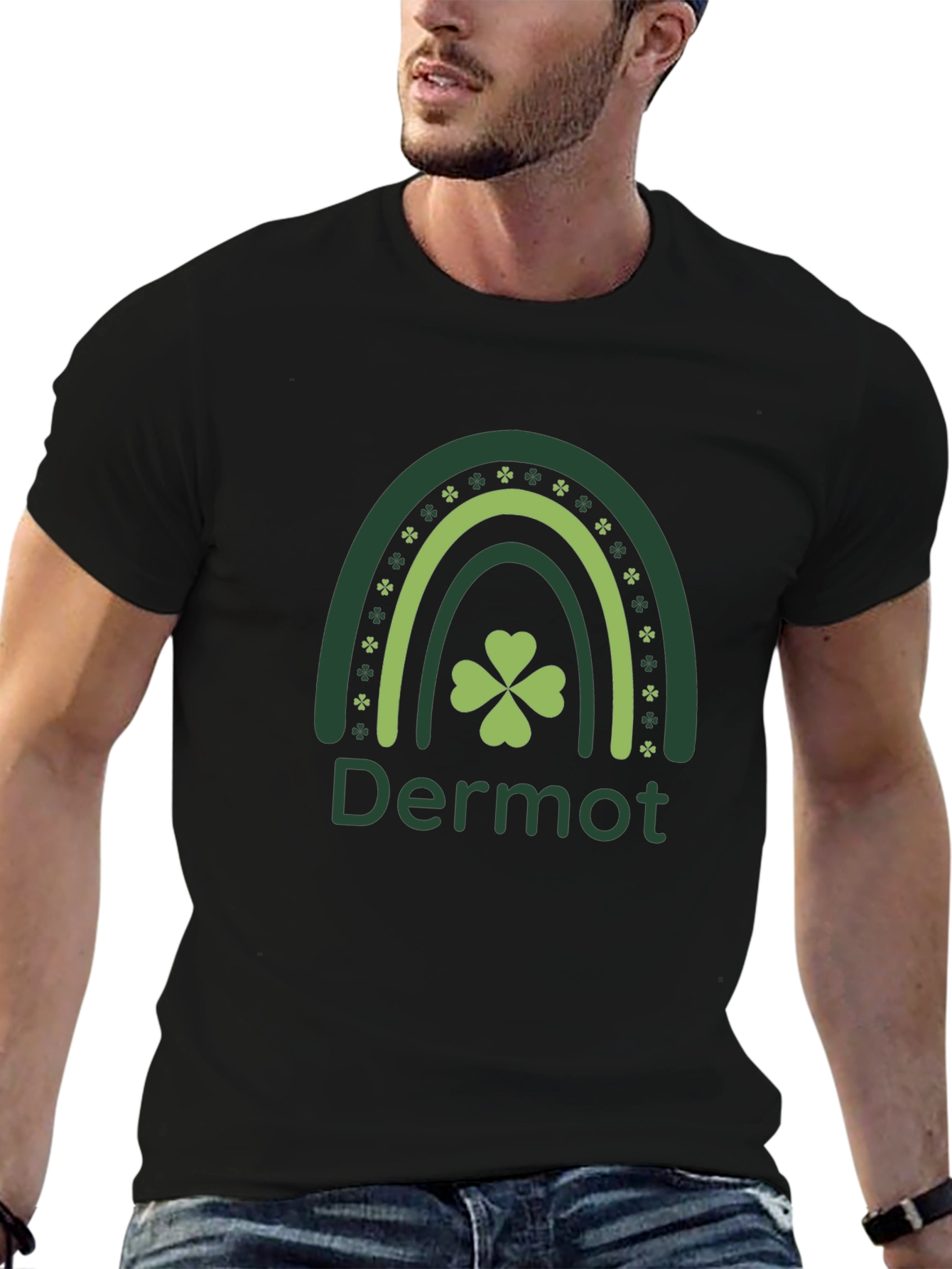 Dermot St. Patricks Day Rainbow Clover T-Shirt
