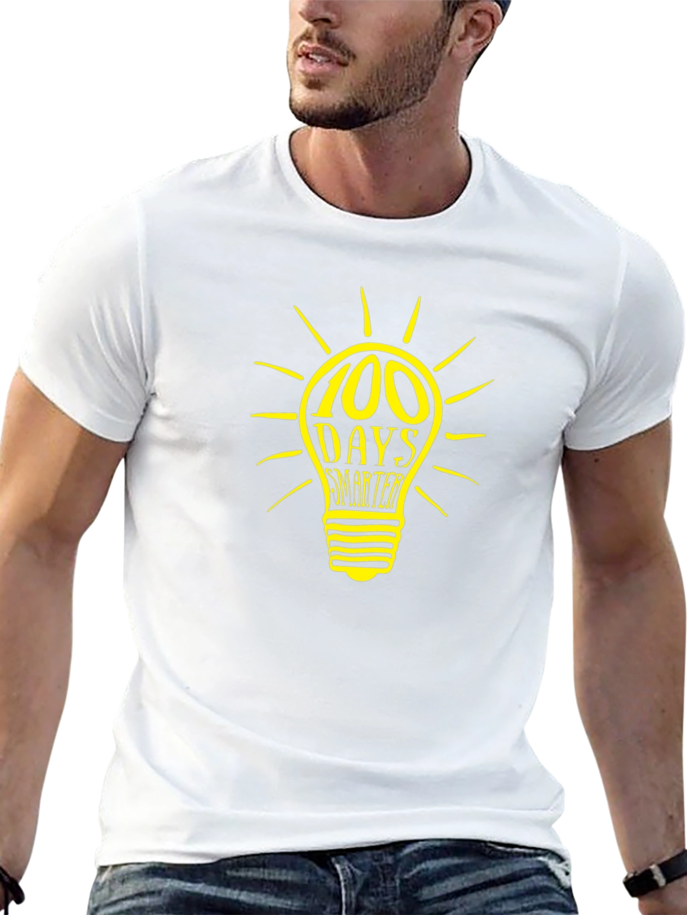 100 Days Smarter Light Bulb Graphic Tee - Black