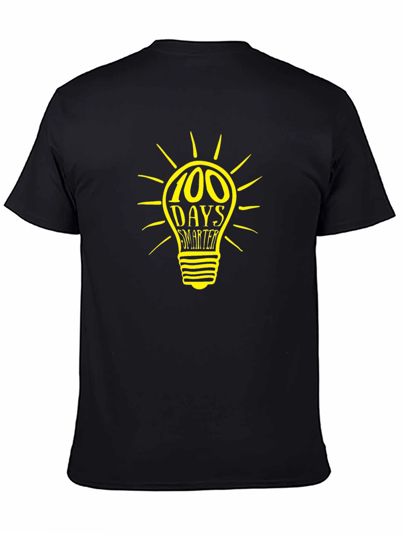 100 Days Smarter Light Bulb Graphic Tee - Black