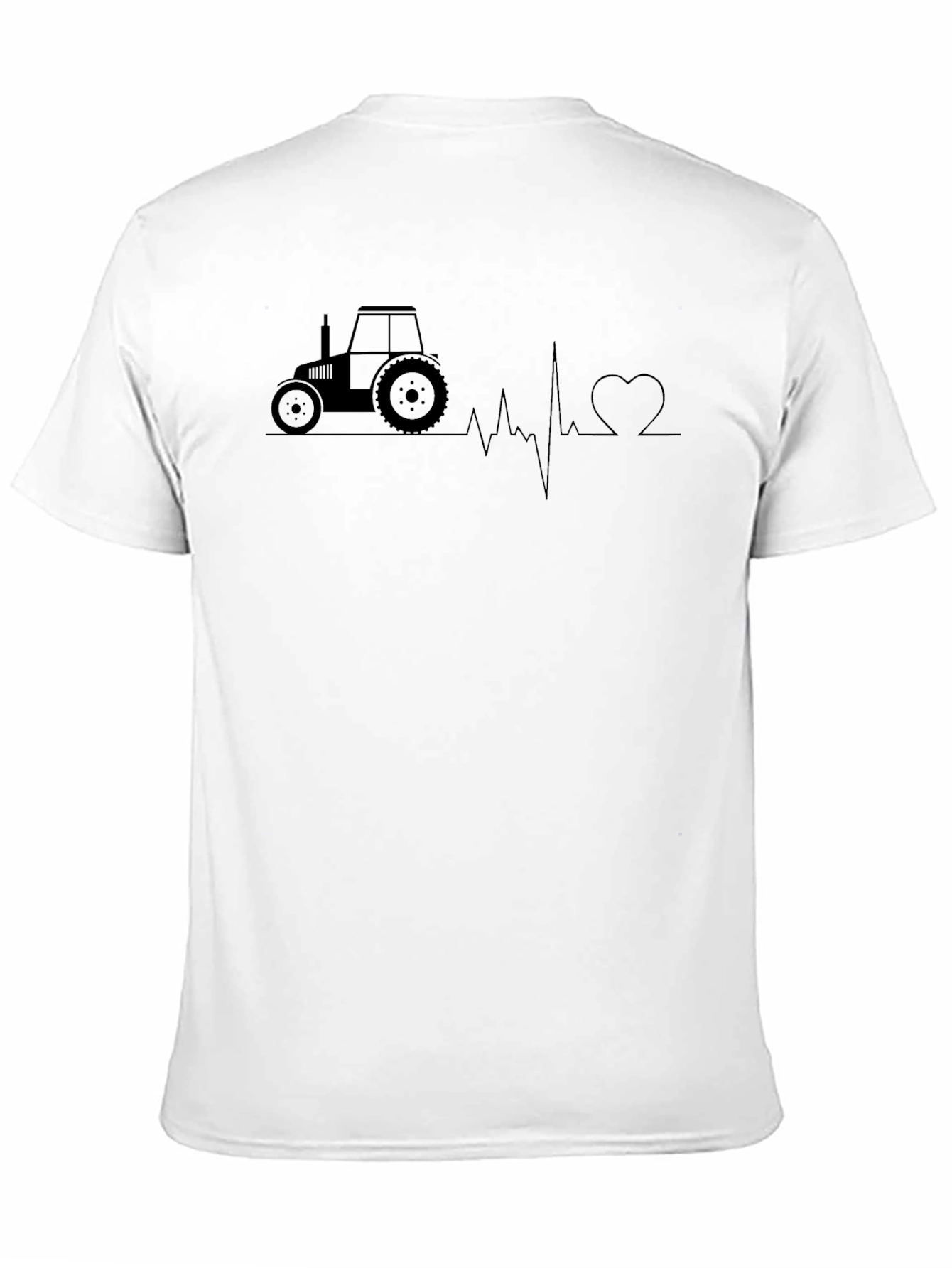 Tractor Heartbeat Graphic Tee - Black Cotton