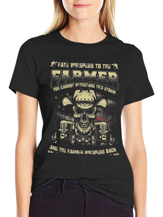 Farmer Skull Graphic T-Shirt - Fate Whispers
