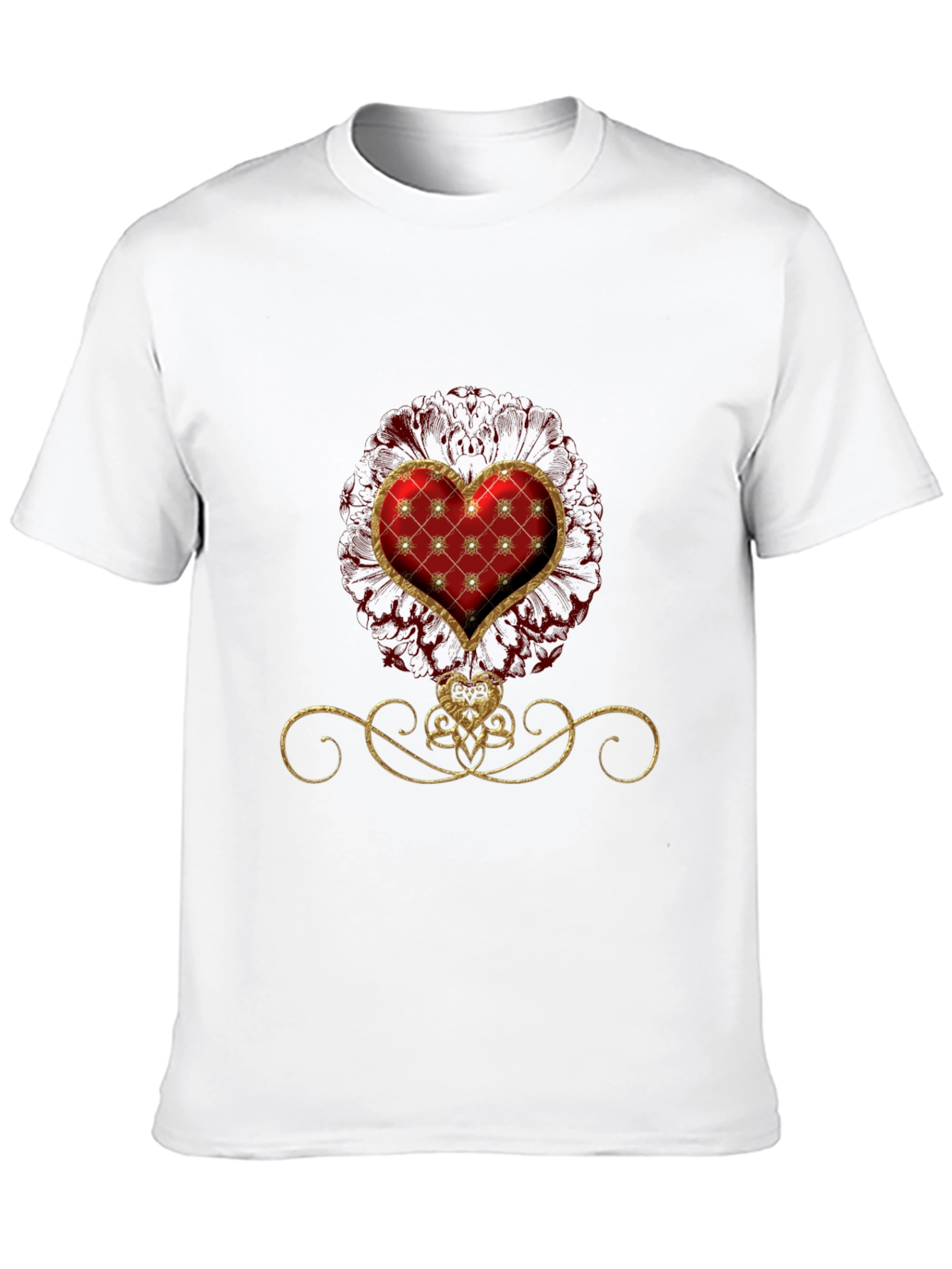Elegant Heart Graphic Tee - Stylish Black T-Shirt