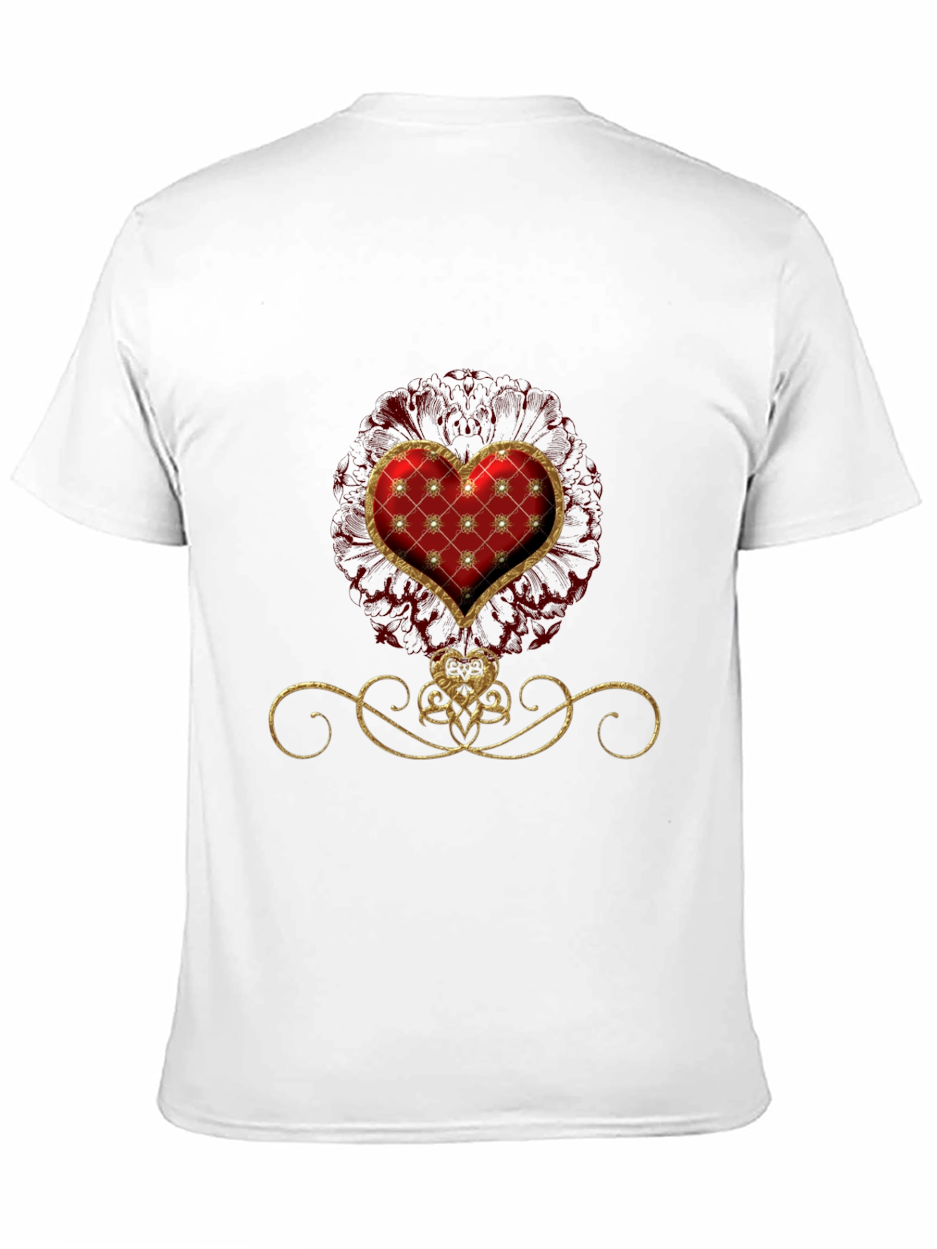 Elegant Heart Graphic Tee - Stylish Black T-Shirt