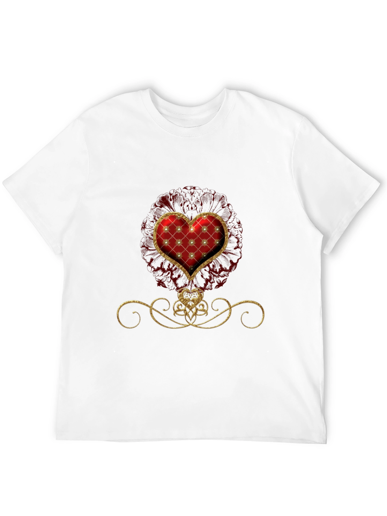 Elegant Heart Graphic Tee - Stylish Black T-Shirt