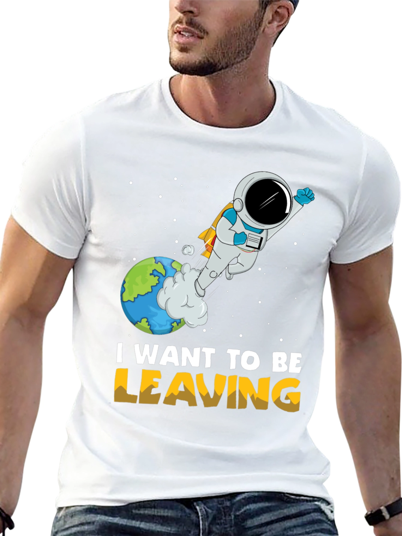 I Want To Be Leaving Astronaut Graphic T-Shirt