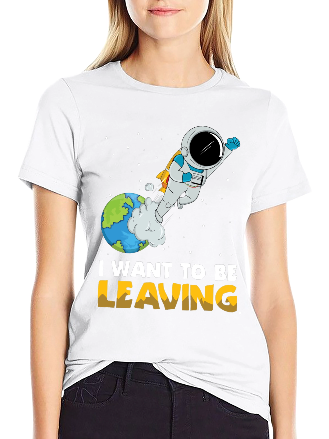 I Want To Be Leaving Astronaut Graphic T-Shirt