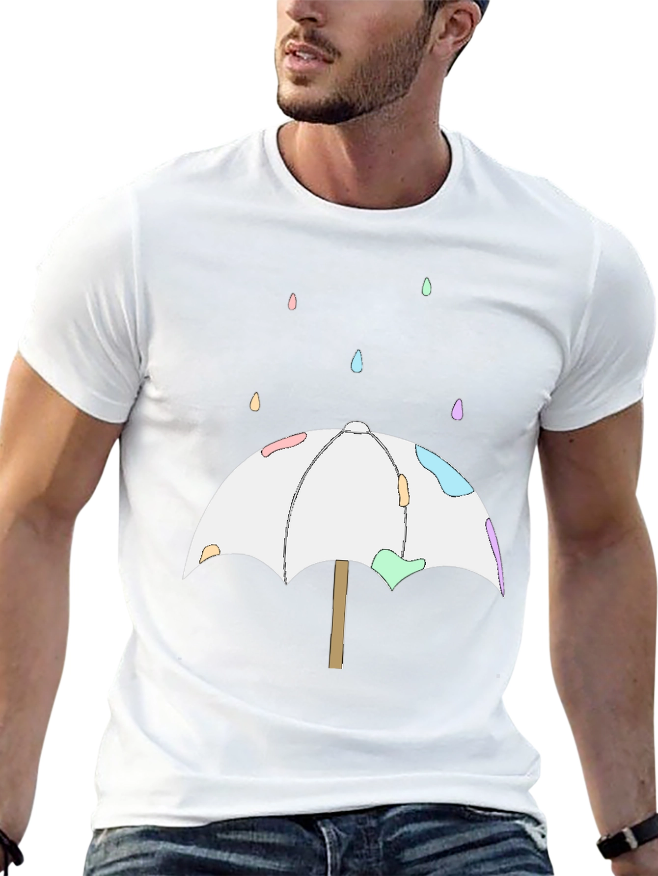Cute Umbrella T-Shirt - Black