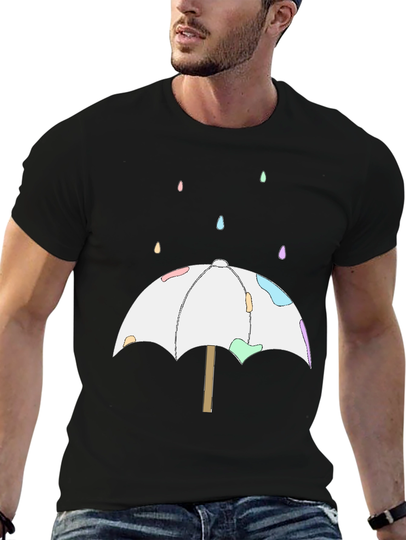 Cute Umbrella T-Shirt - Black