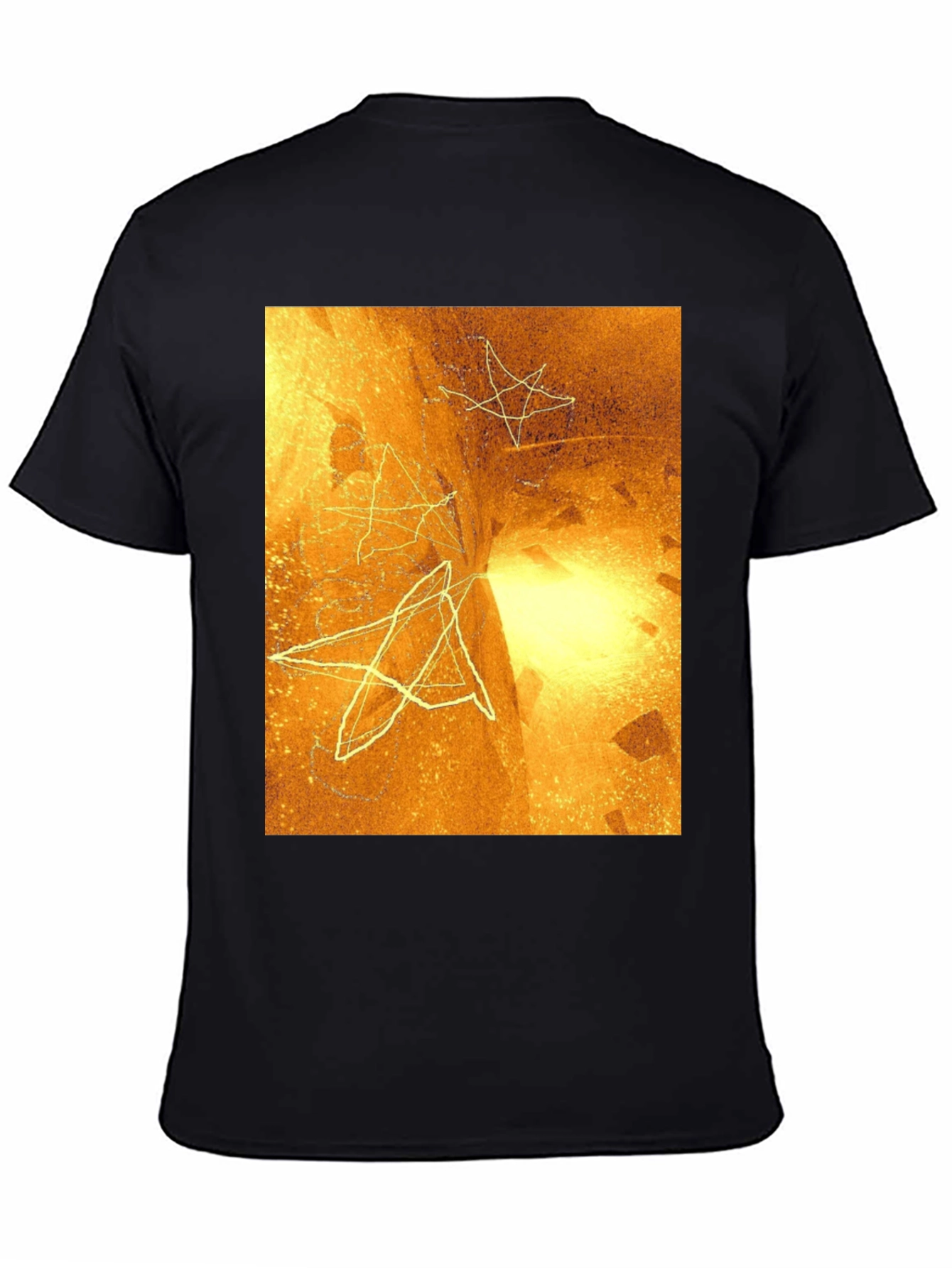 Abstract Star Graphic Black Tee