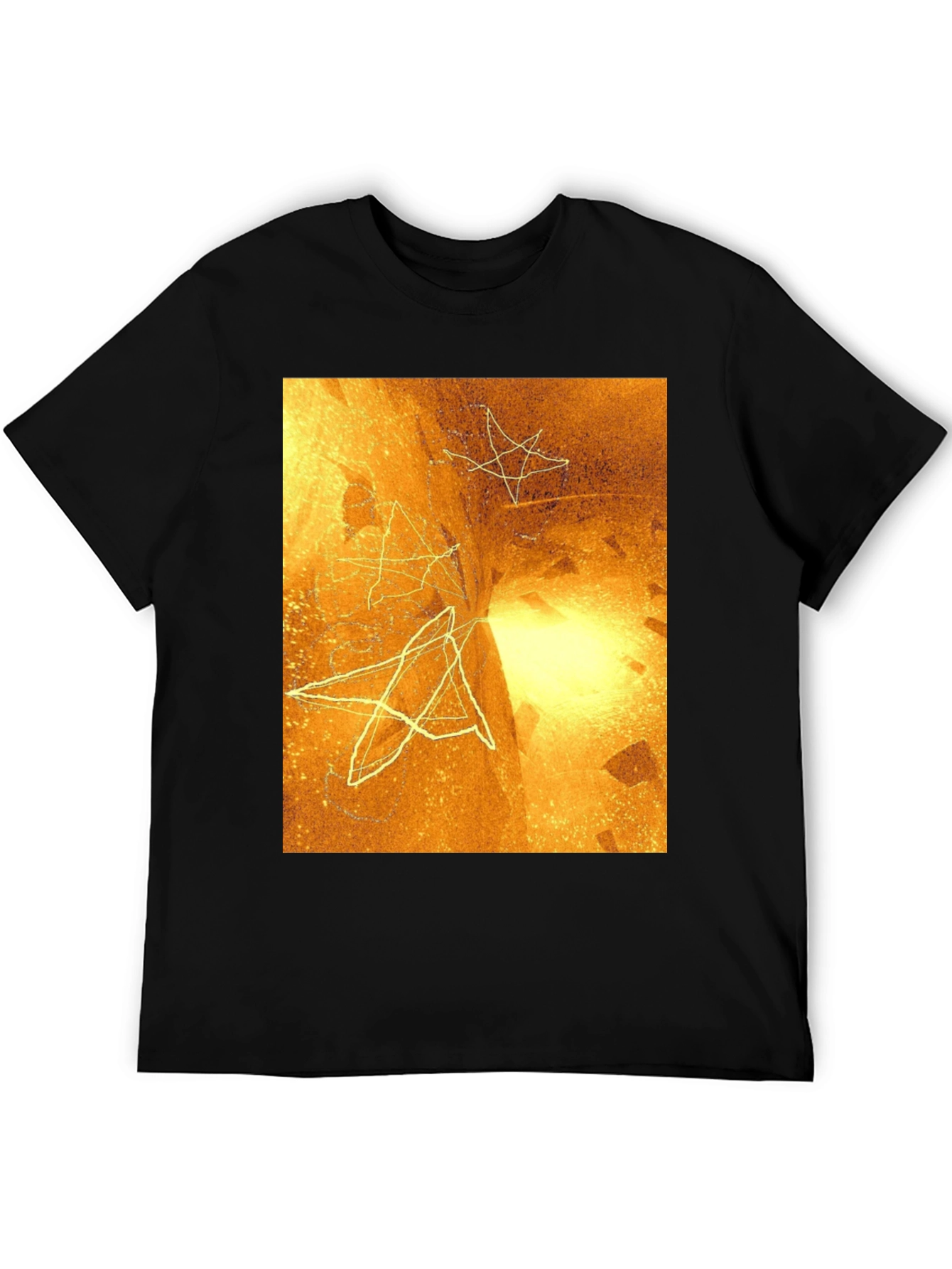 Abstract Star Graphic Black Tee