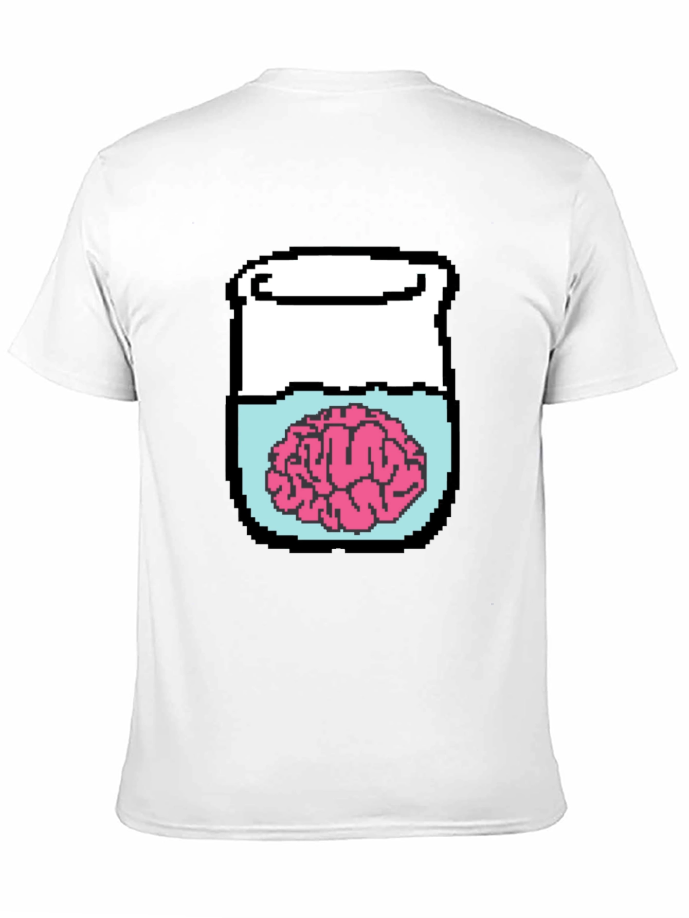 Brain in Jar Pixel Art Graphic T-Shirt