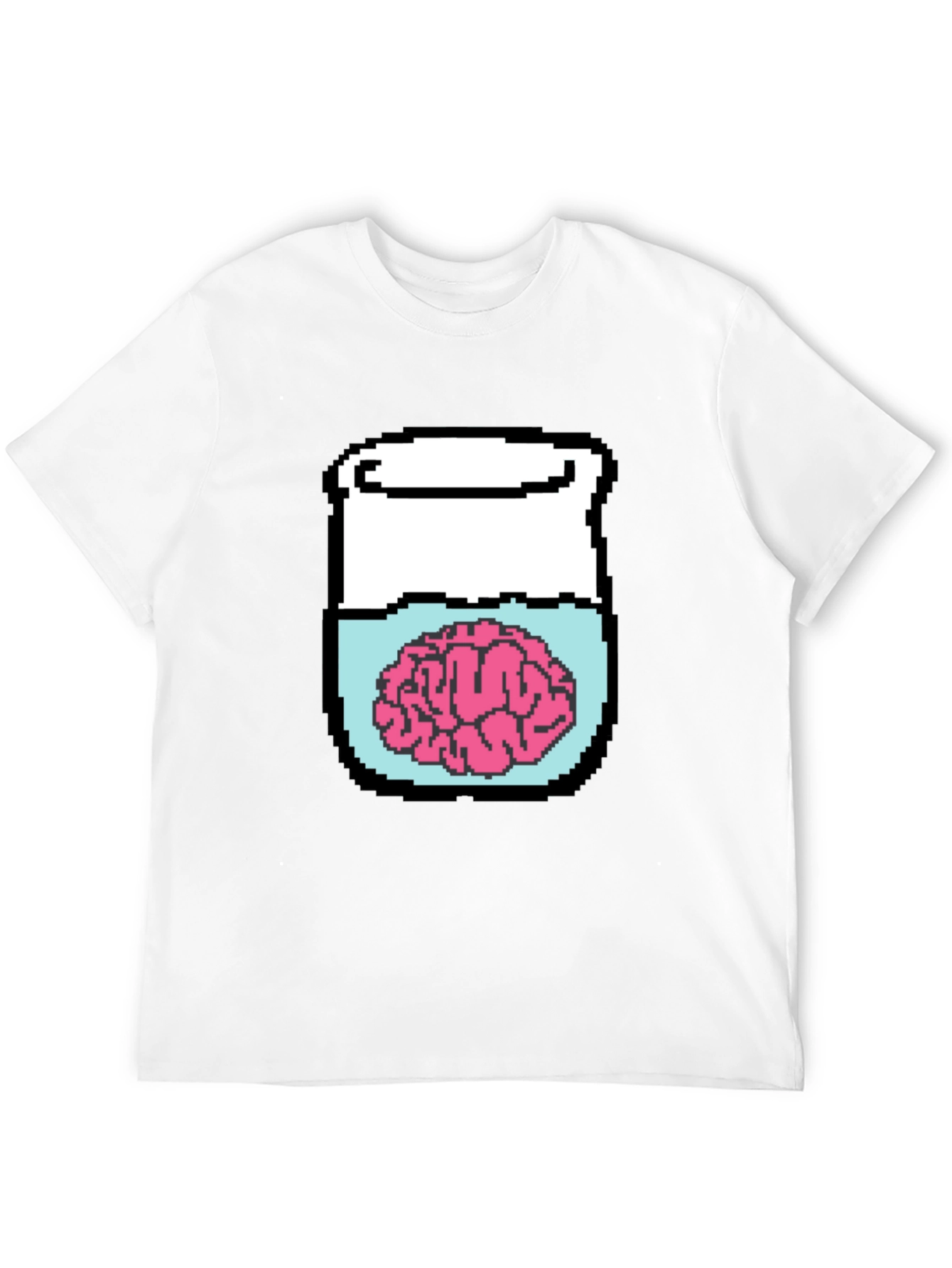 Brain in Jar Pixel Art Graphic T-Shirt