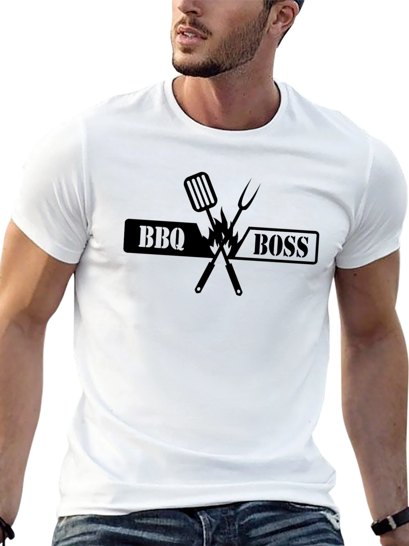 BBQ Boss Black T-Shirt - Grilling Master Apparel