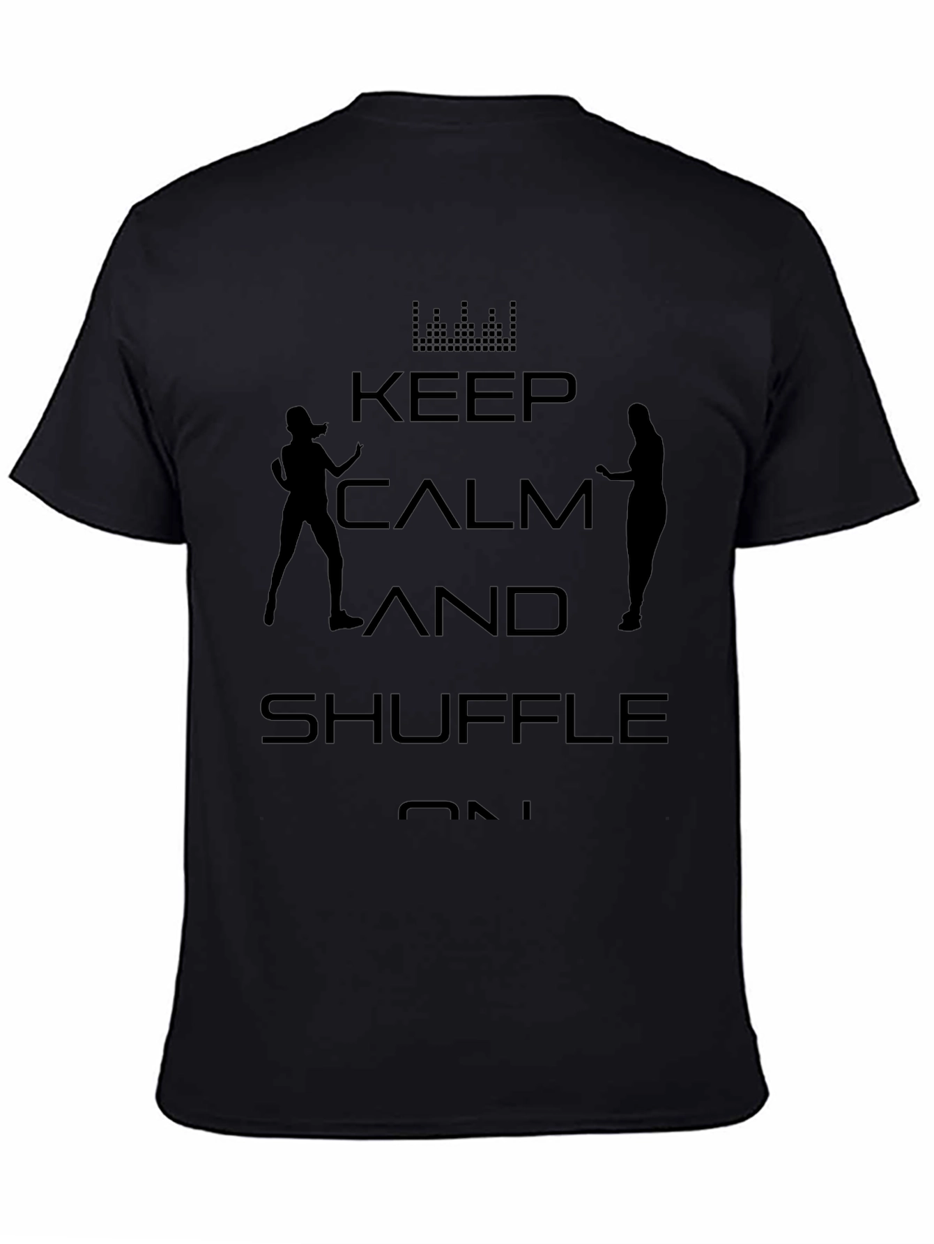 Keep Calm and Shuffle On Black Graphic Tee