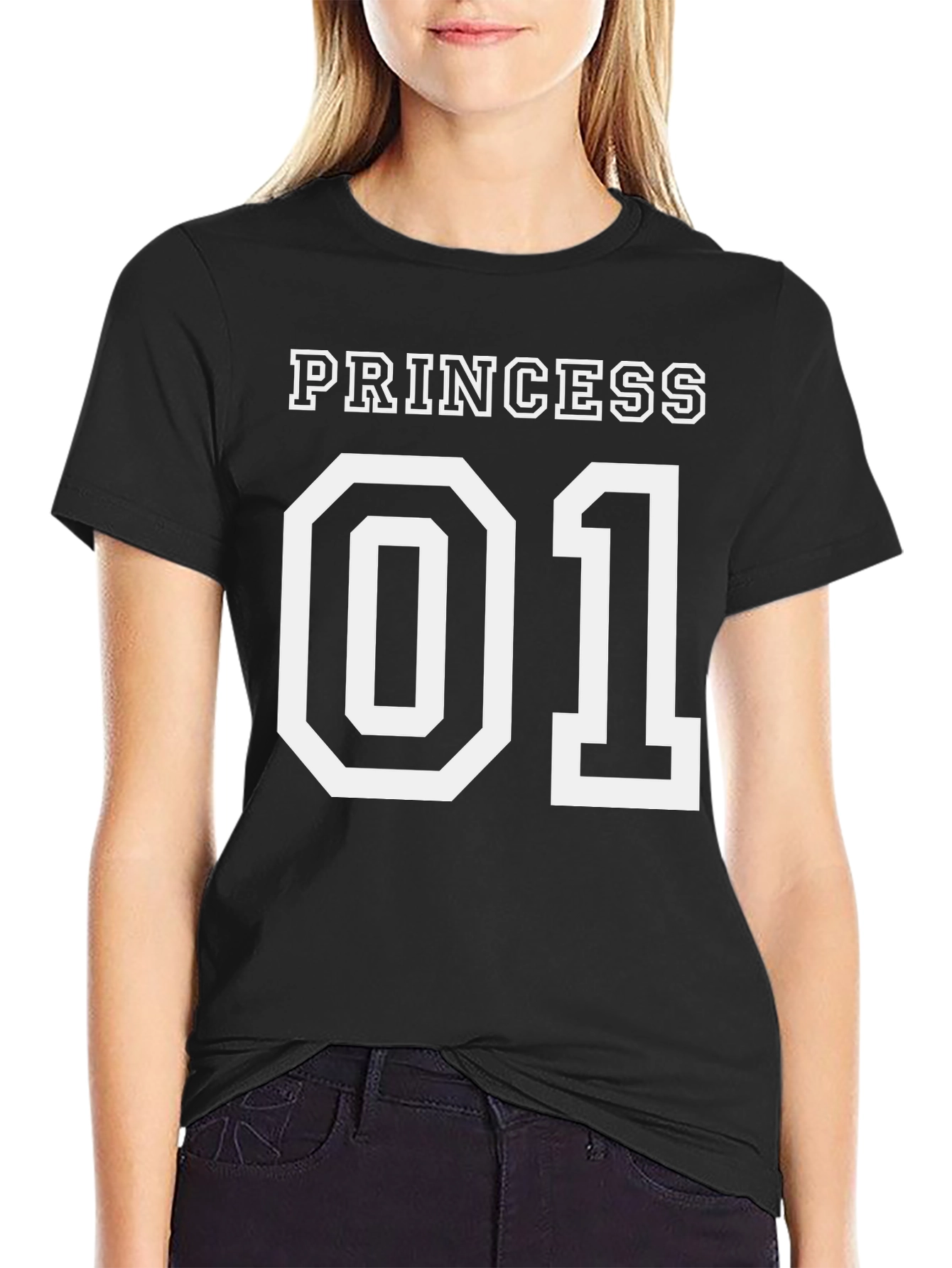 Princess 01 T-Shirt - Black Cotton Tee