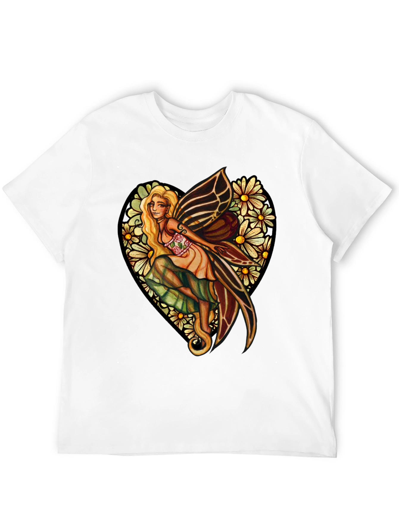 Fairy & Flowers Heart Graphic Tee