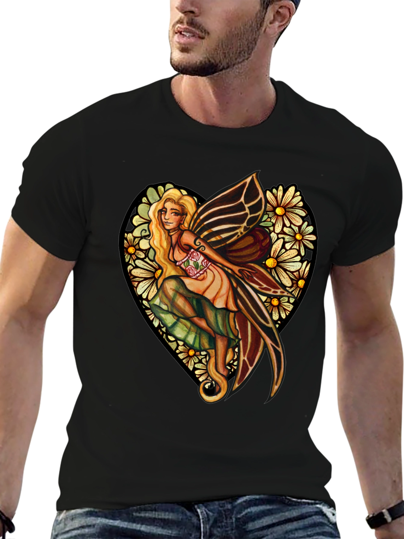 Fairy & Flowers Heart Graphic Tee