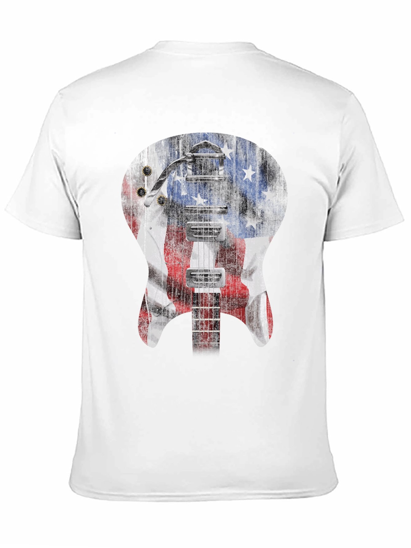 American Flag Guitar Graphic T-Shirt