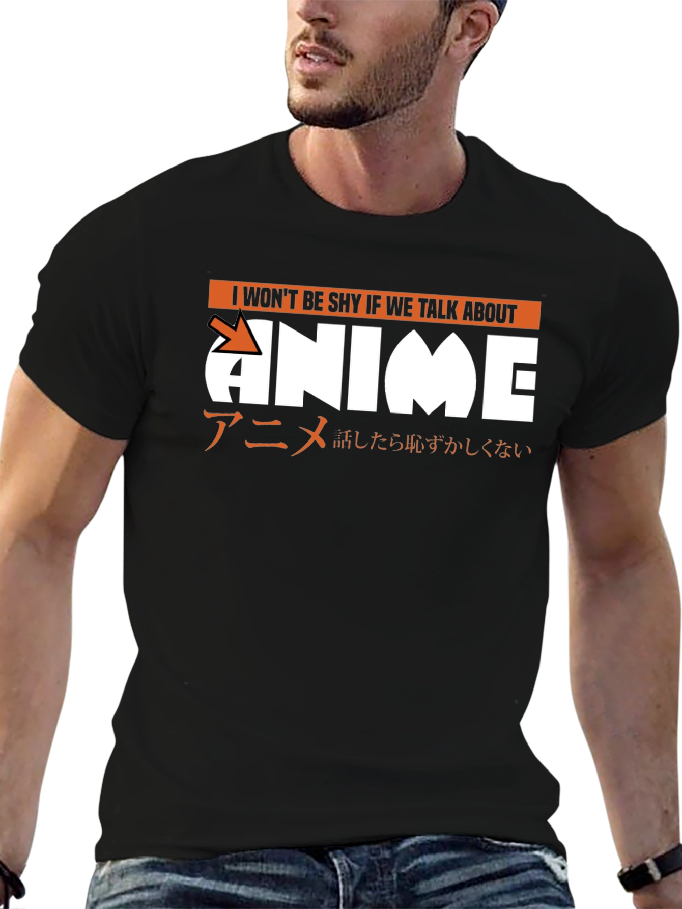 Anime Graphic T-Shirt - Black Cotton Tee
