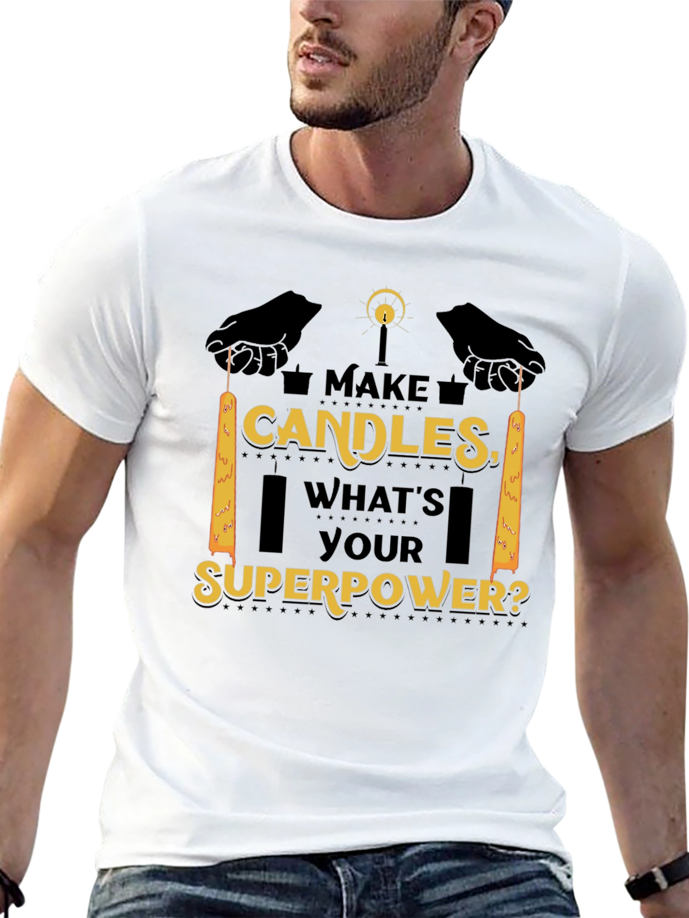 Make Candles Whats Your Superpower Tee