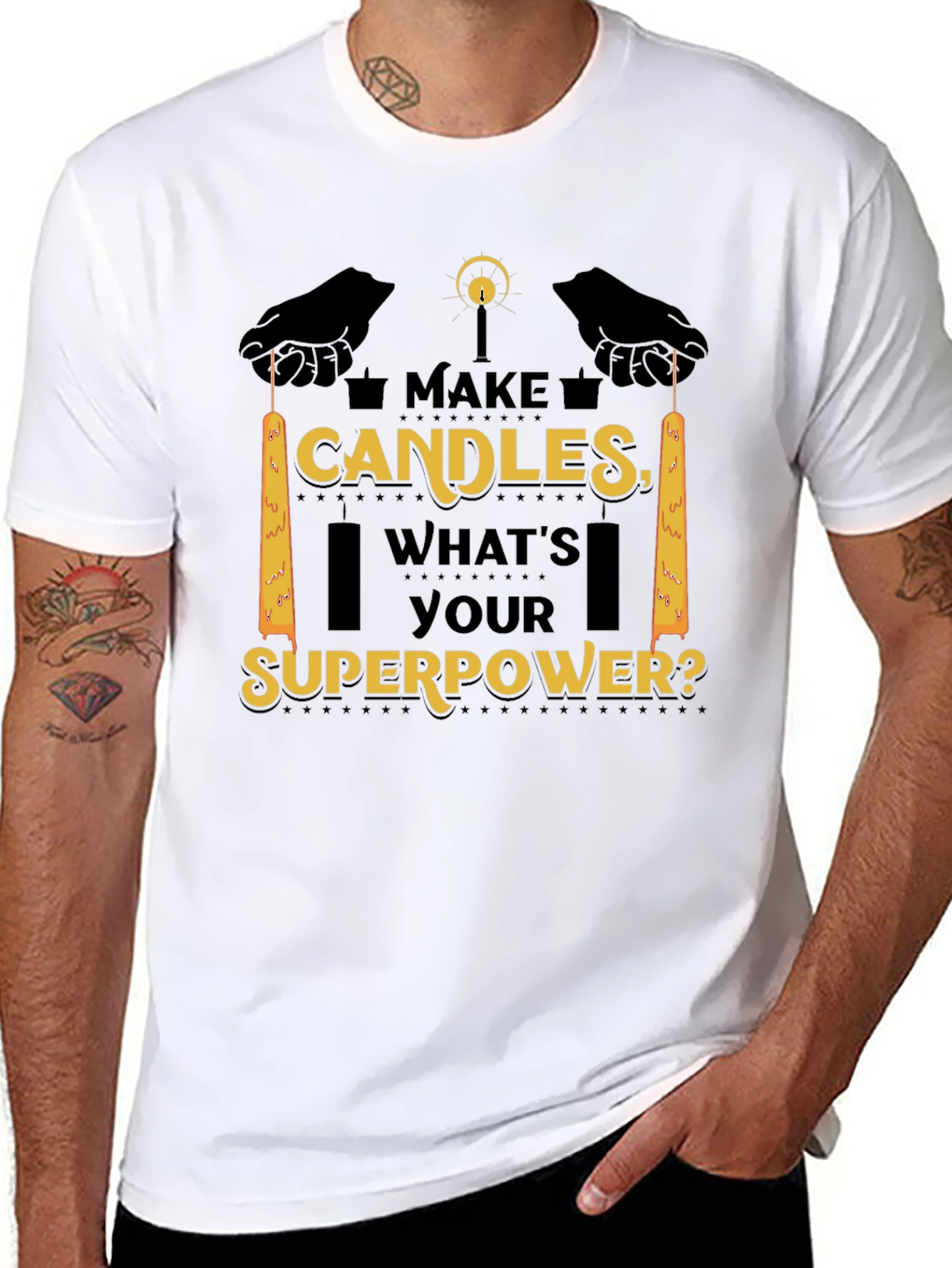 Make Candles Whats Your Superpower Tee