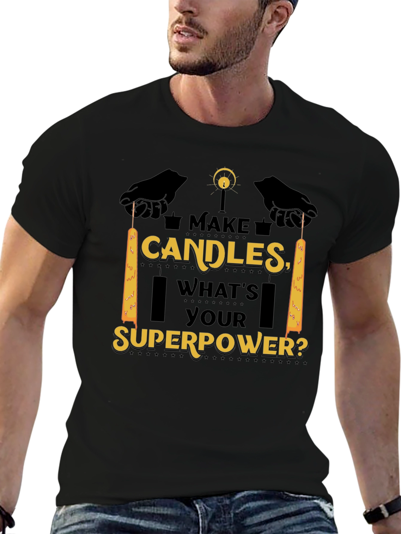 Make Candles Whats Your Superpower Tee