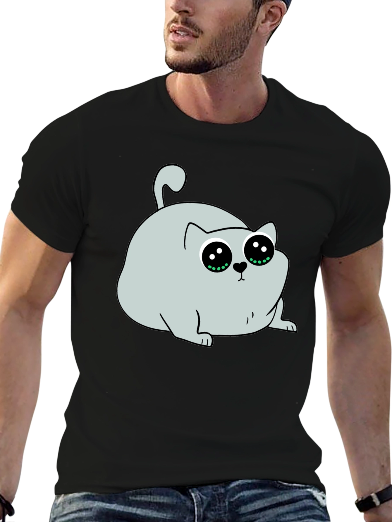 Cute Cartoon Cat Graphic T-Shirt