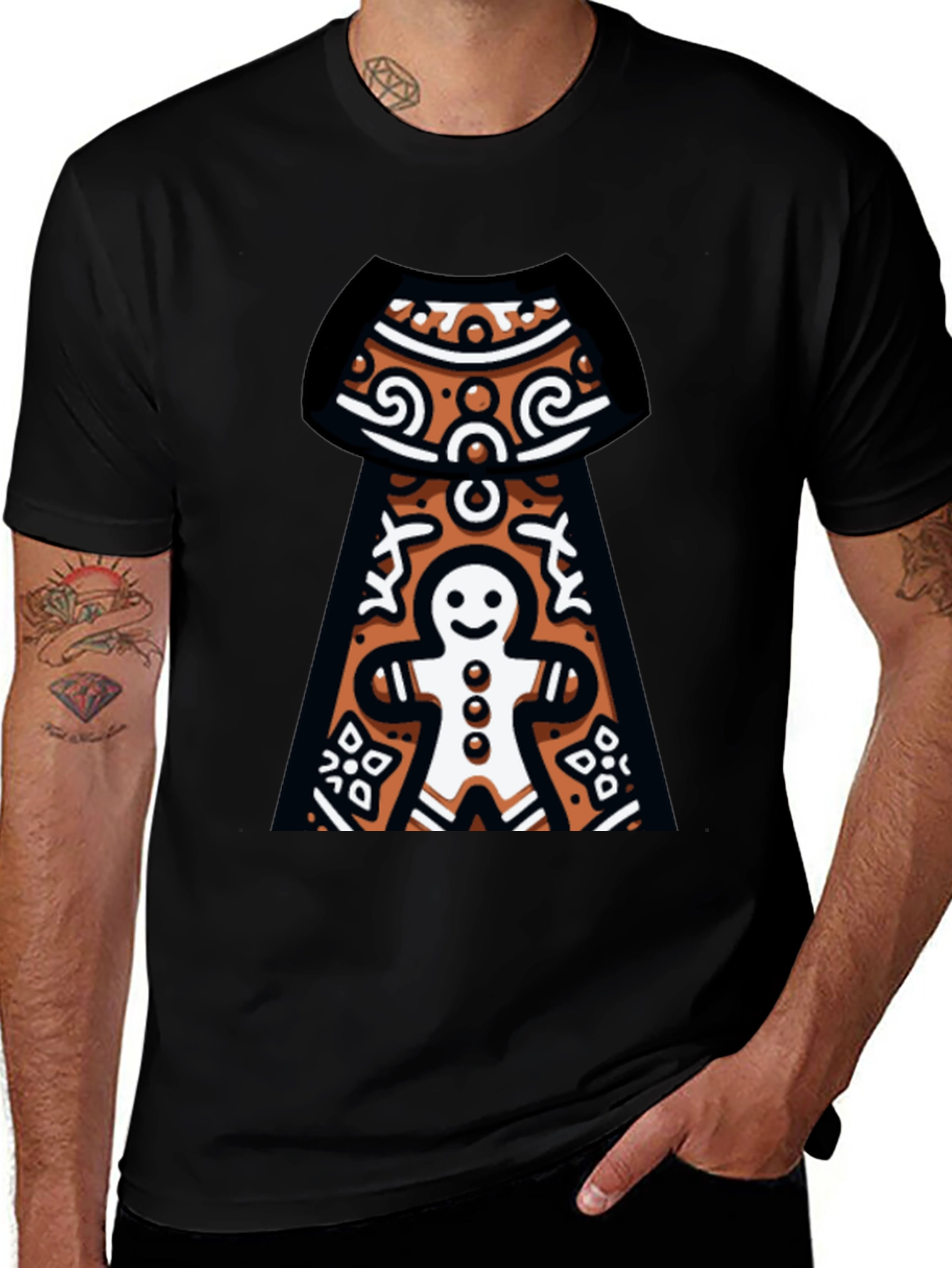 Gingerbread Man Graphic Tee - Funky Design