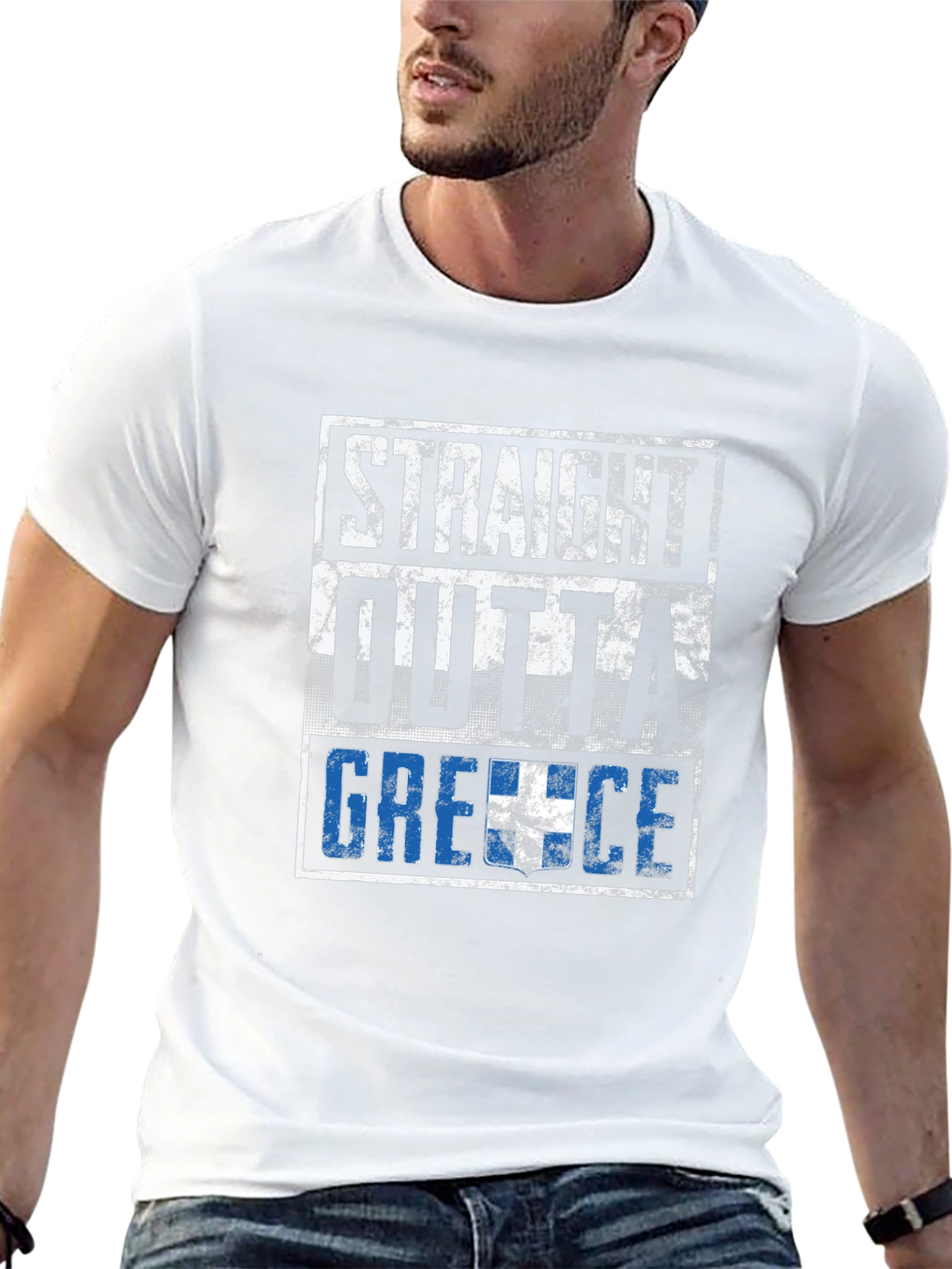 Straight Outta Greece Black T-Shirt