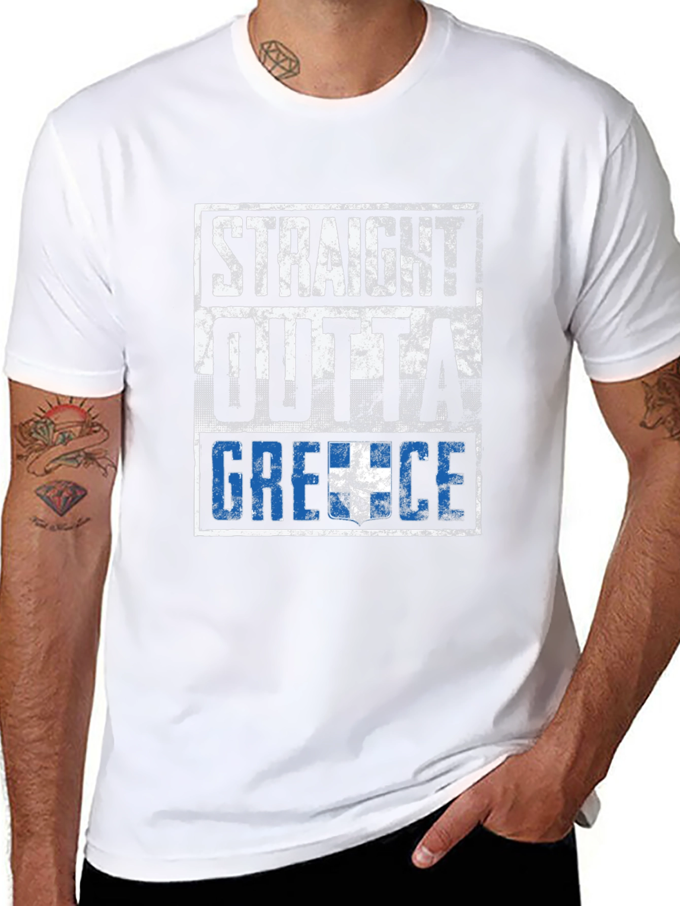 Straight Outta Greece Black T-Shirt